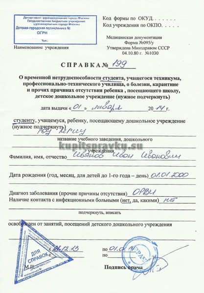 справка 095у