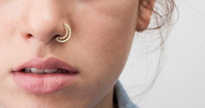 золотые серьги для пирсинга